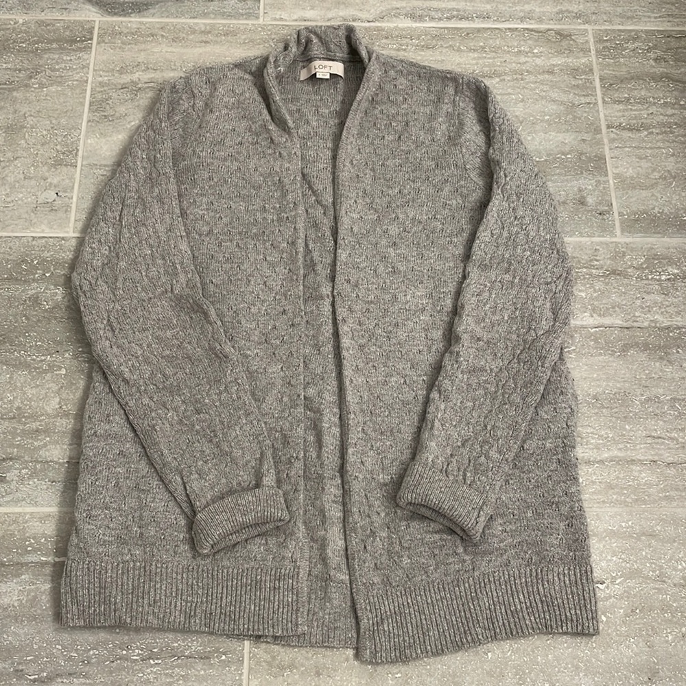 Gray LOFT Cardigan, Small